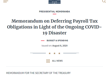 Executive Order on Payroll Tax: Waiting For Guidance